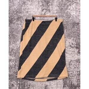 New Anthropologie Skirt 2X Womens Slim Midi Sweater Skirt Striped Plus Size